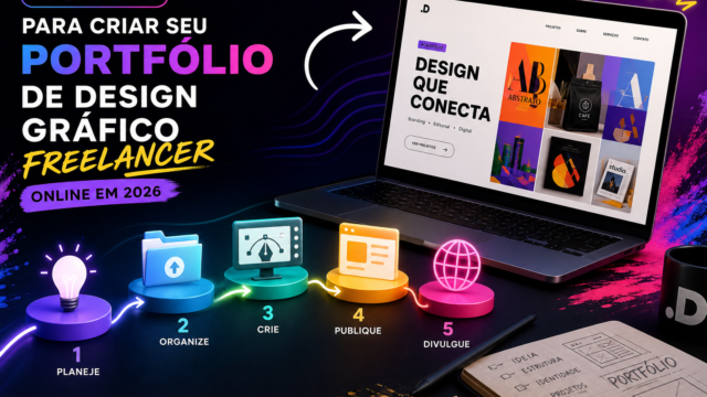 Passo a passo para criar portfólio de design gráfico freelancer online em 2026